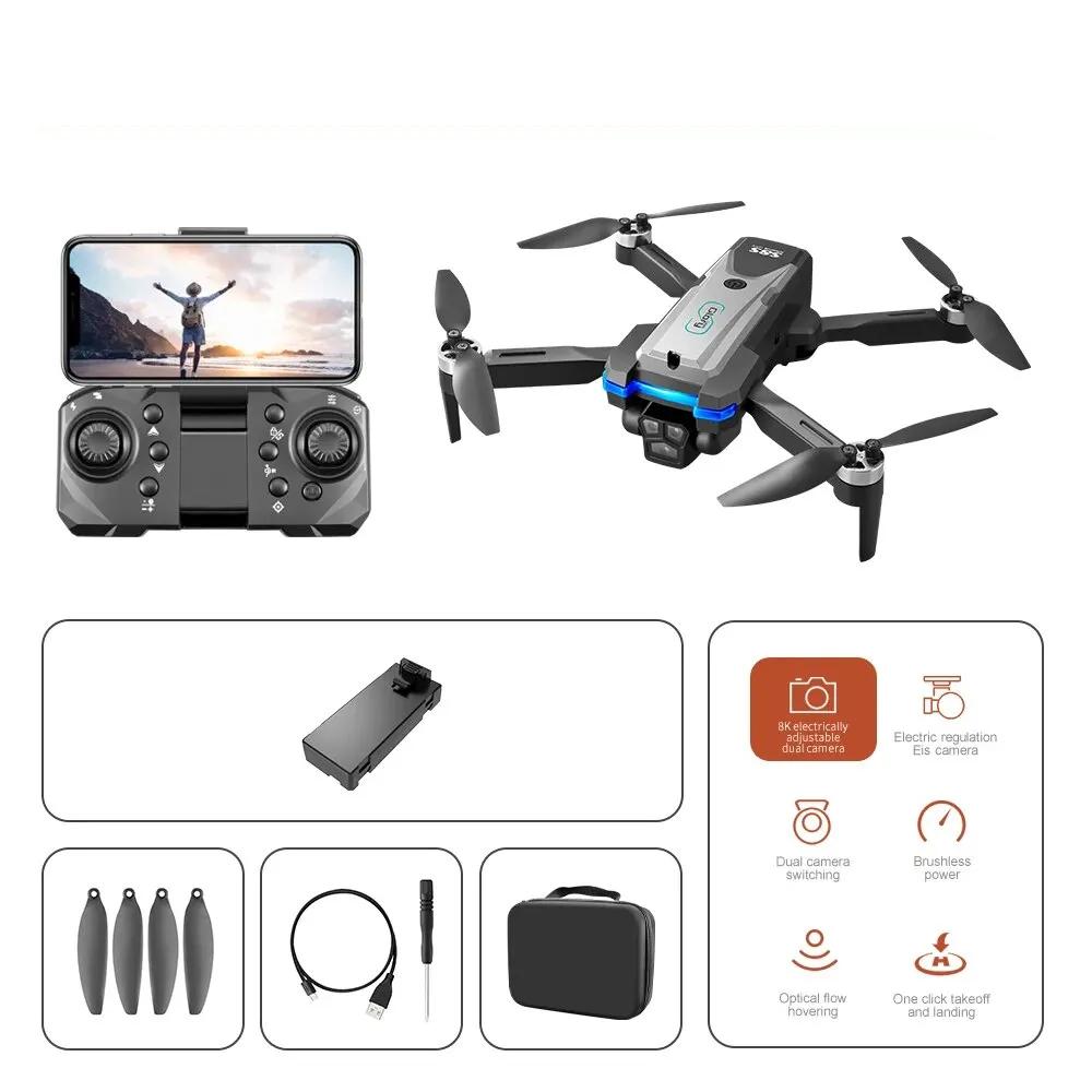 Neue S8S MINI-Drohne ESC Luftfotografie Dual-Kamera Hindernisvermeidung UVA Vierrotor EIS Optischer Fluss WIFI FPV Flugzeug Spielzeug Geschenk 2 battery schwarz