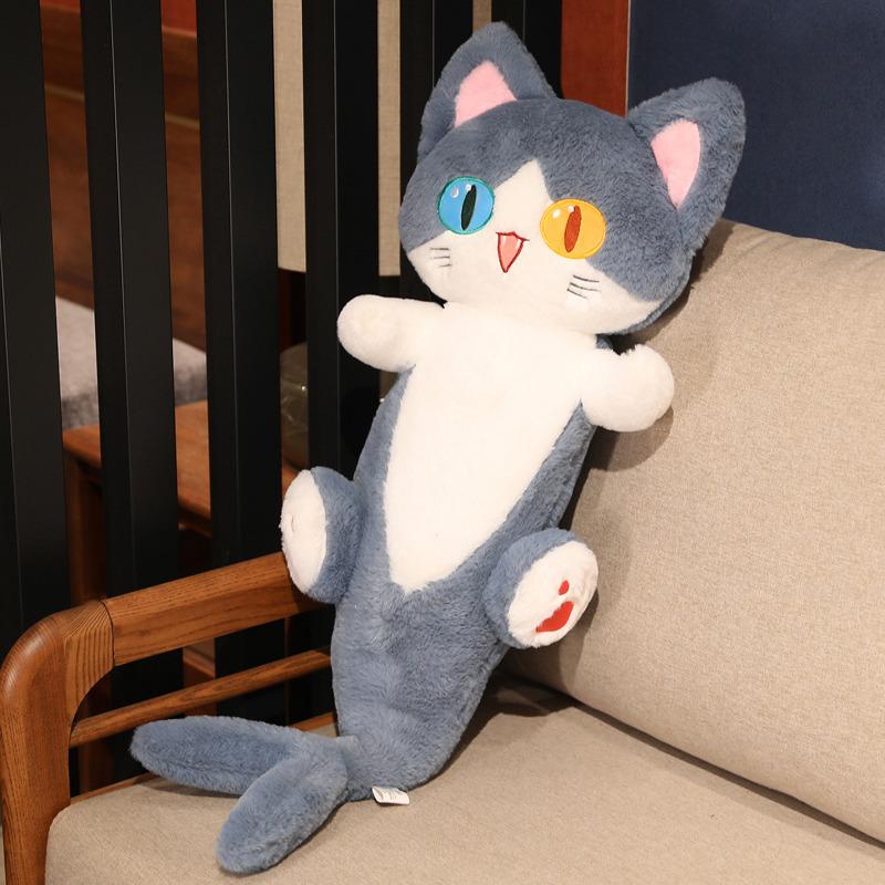 Kreative Hai-Katzen Plüschtiere Stofftiere Niedliche Große Augen Katzen Puppe Süßes Tierkissen Weiches Cartoon Kissen Weihnachtsgeschenk 35cm