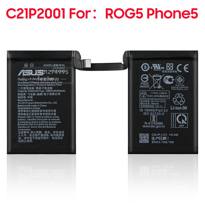 Hochwertiger Akku C21P2001 für Asus ROG Phone 5 I005DA I005DB ZS673KS C21P2101 für Asus ROG7 Phone7 ROG6 Phone6 C21P2001
