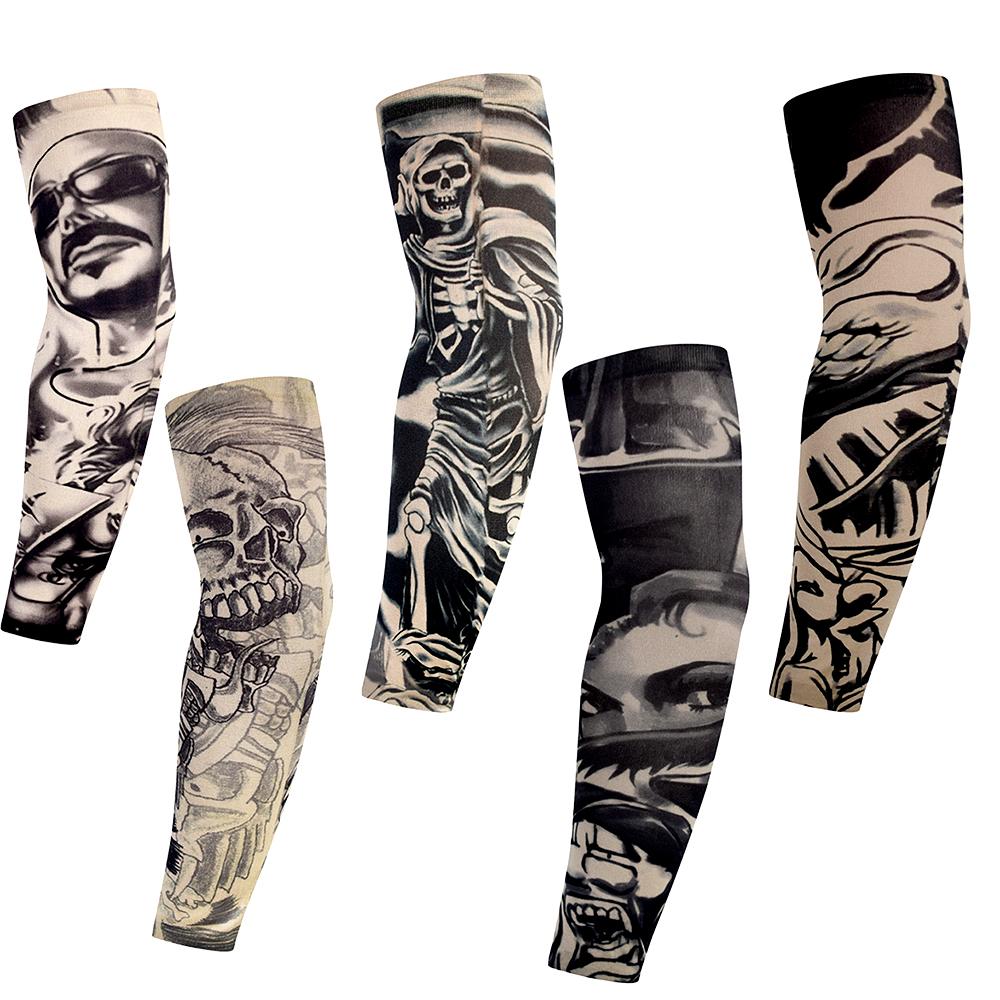 5-teiliges Arm-Tattoo-Armband mit Blumenmuster zum Reiten, Sport, UV-Sonnenschutz, Ultimate Challenge-Design, Halbarm-Armschutz für Männer und Frauen A