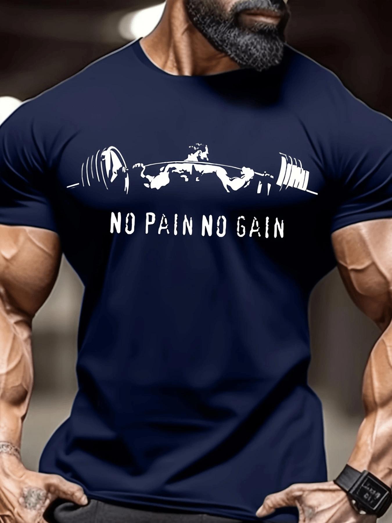 Gewichtheben Herren Baumwoll-T-Shirt Fitnessstudio Fitness Bodybuilding Muskel Grafikstil Athletisch Lässig - Herren Sommer Baumwoll-Grafik-T-Shirt 5XL bunt