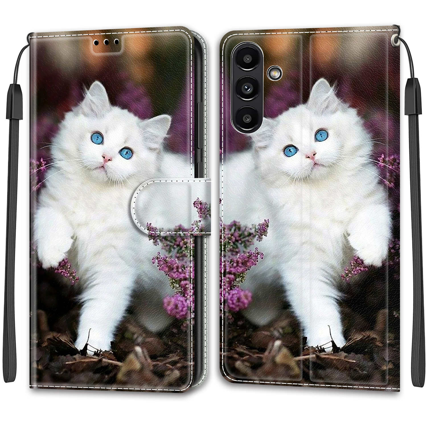 Luxuriöse, bemalte Ledertasche im Brieftaschen-Stil, Schutzhülle für Samsung Galaxy A36 A26 A16 A55 A35 A25 A24 A15 A05 A54 A14 A04S Samsung A51 A71 A40 Samsung Galaxy A6 2018