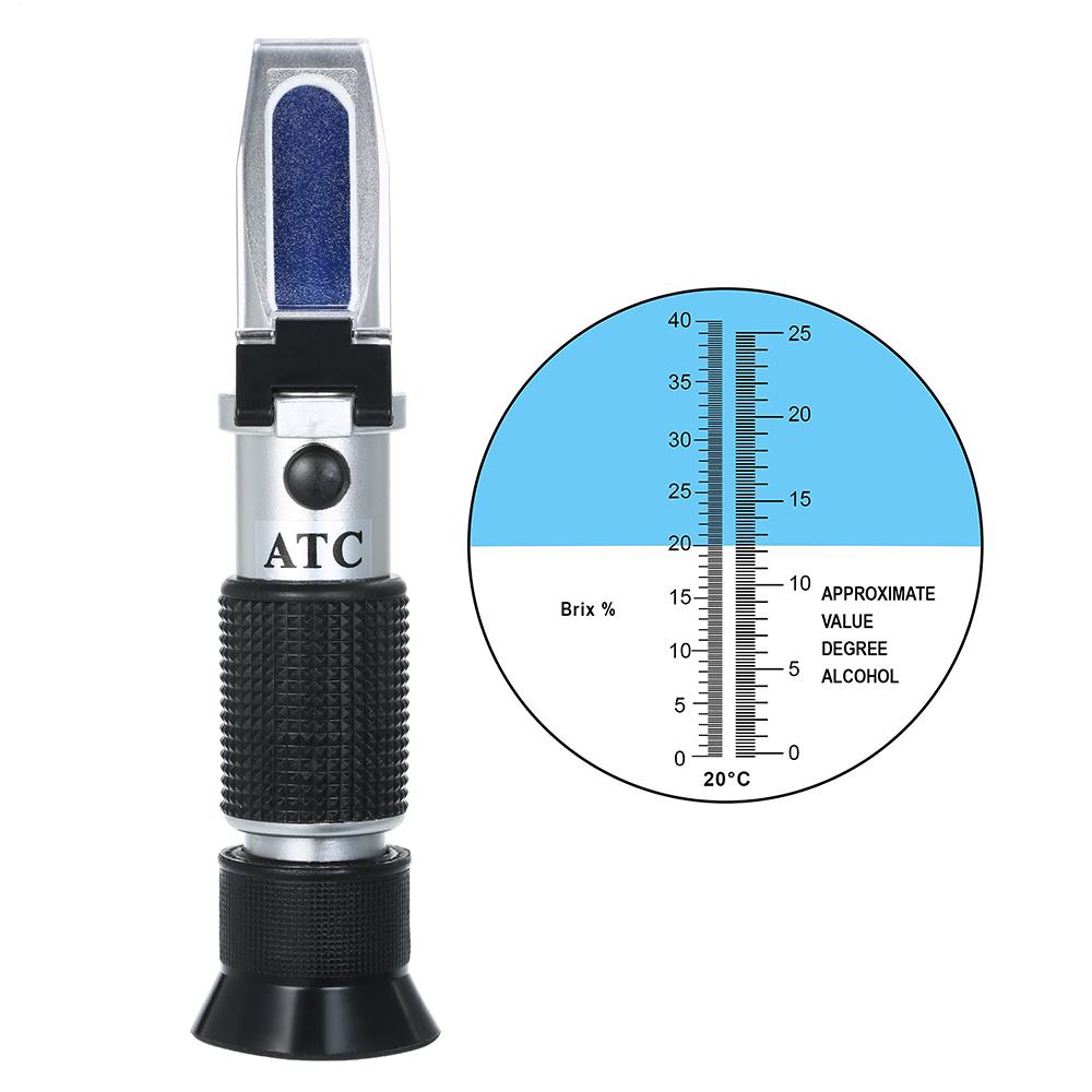 Wein Zucker Konzentration Refraktometer Handheld Alkohol Meter Tragbare Trauben Brix ATC Refraktometer schwarz