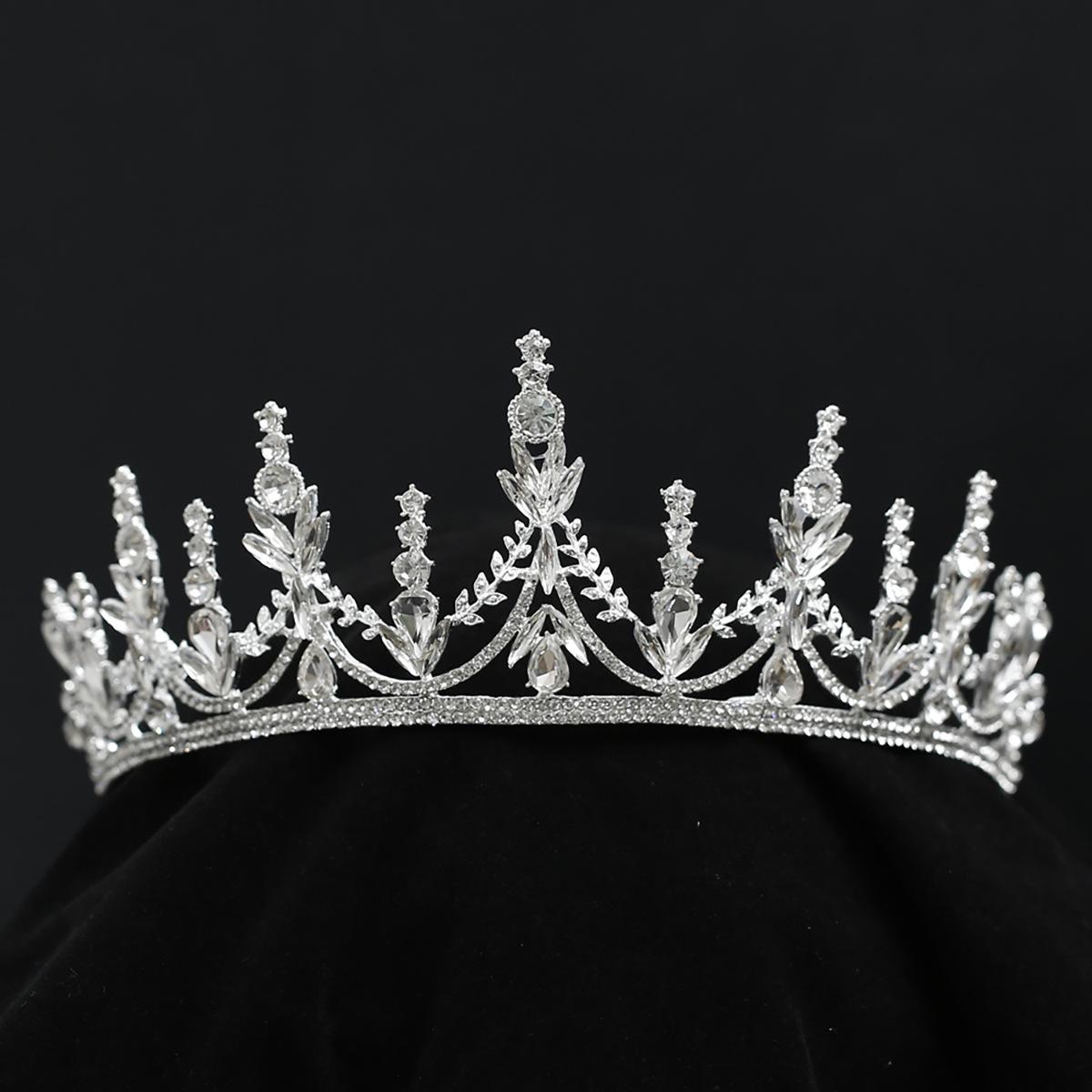 Brautkrone Tiara Koreanischer Stil Waldstil Atmosphärische Hochzeitskleid-Accessoires Damen Geburtstag Erwachsenenzeremonie gray