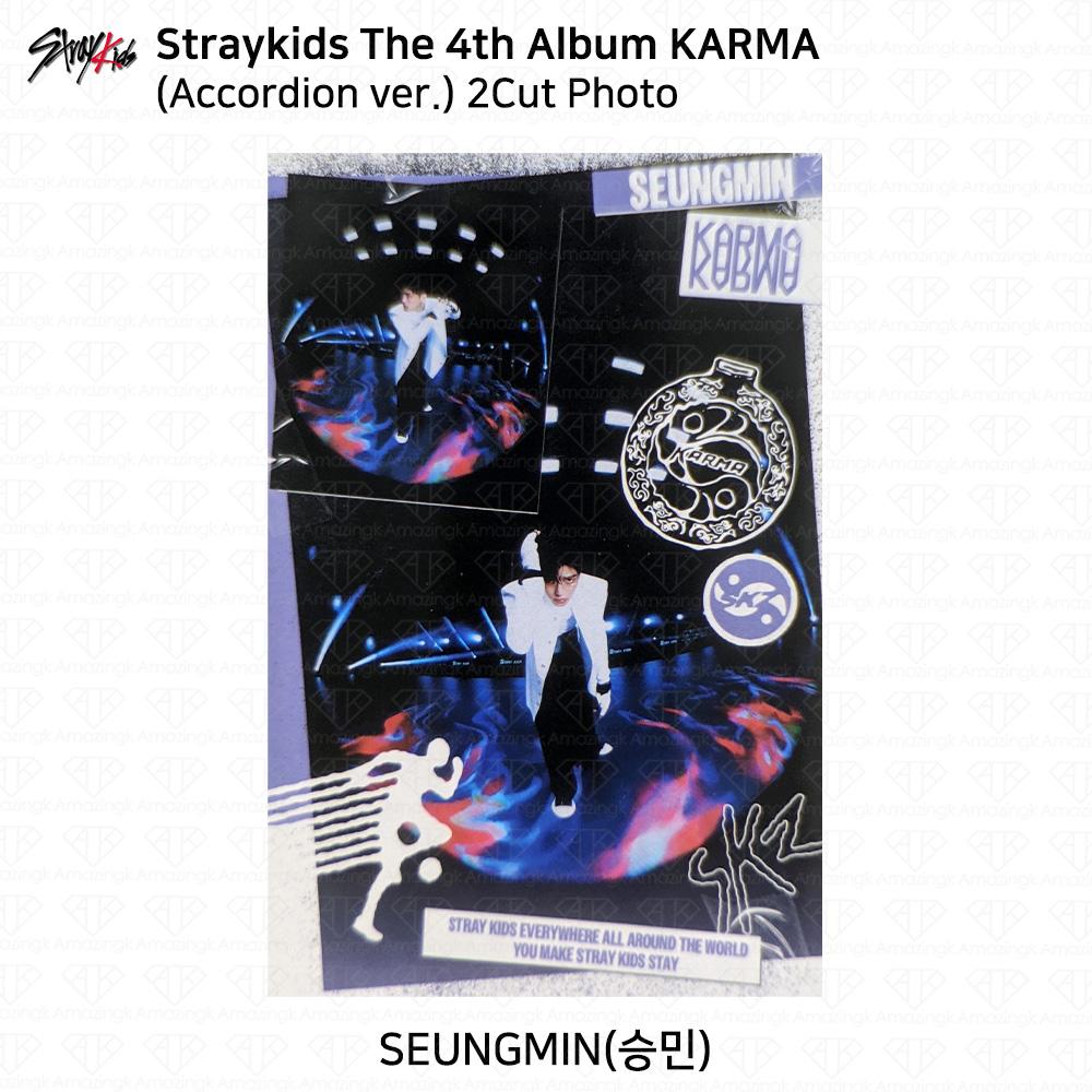 Stray Kids Das 4. Album Karma Akkordeon-Version Offizielle Fotokarte Seungmin 2Cut Photo