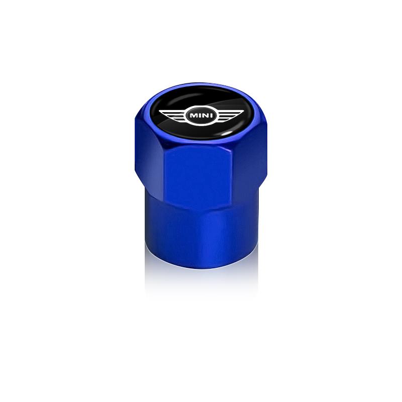 4 Stück Auto Ventilkappenkappen Abdeckung Wasserdicht Autozubehör Für MINI JCW CLUBMAN COUNTRYMAN CLUBVAN VAN Vision Urbanaut COUPE blau
