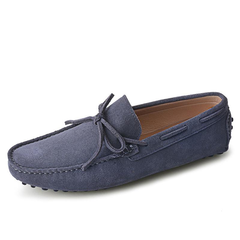 Mode Echtes Leder Herrenschuhe Nubukleder Herren Slipper Mode Übergröße Frühling Herbst Herrenschuhe Freizeitschuhe 9 Farben Größe 38-46 9.5 graue