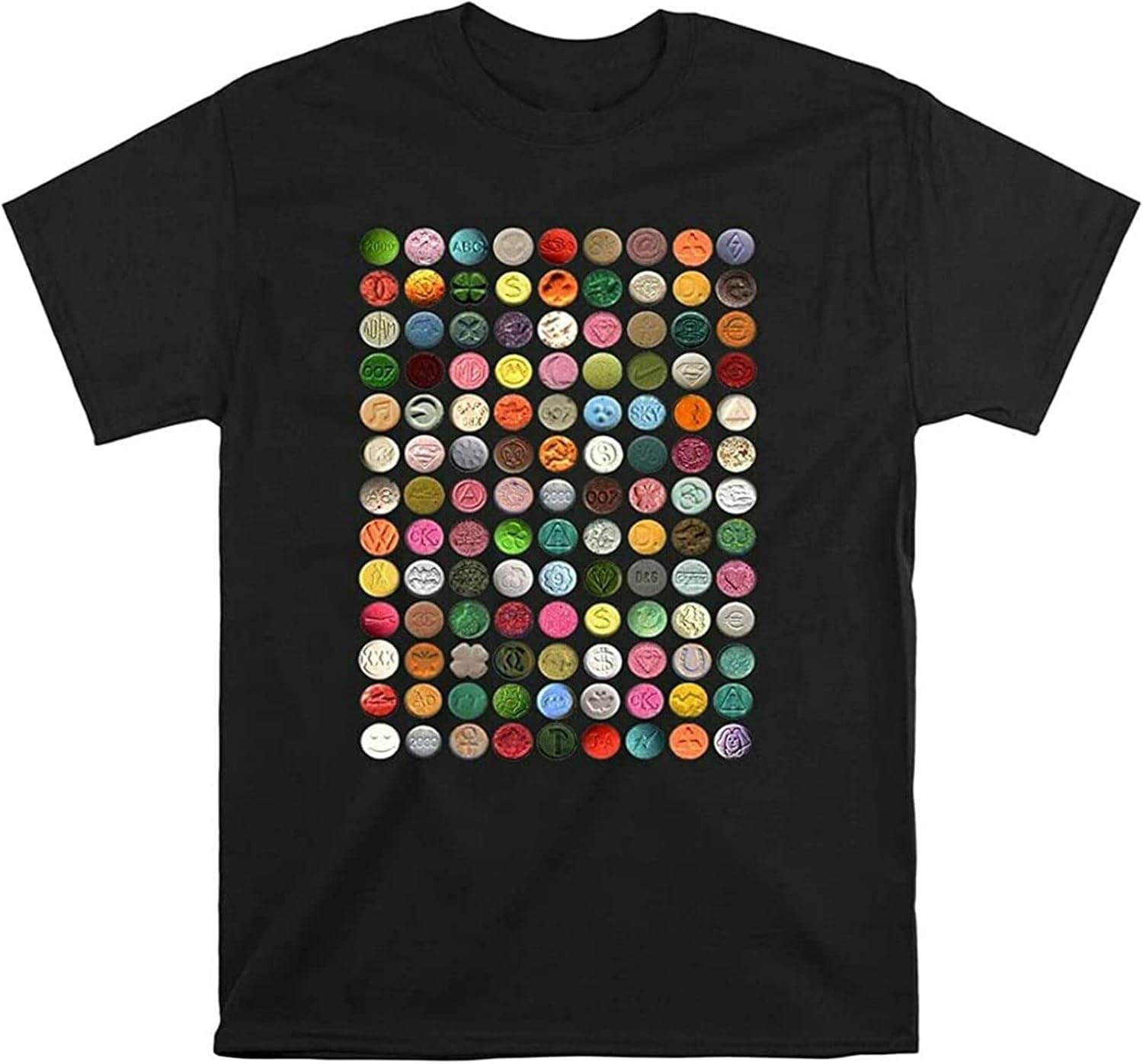 Ecstasy Dope Pillen Drogen Herren T-Shirt Heroin Herren T-Shirt Herren Tshirt 3XL schwarz