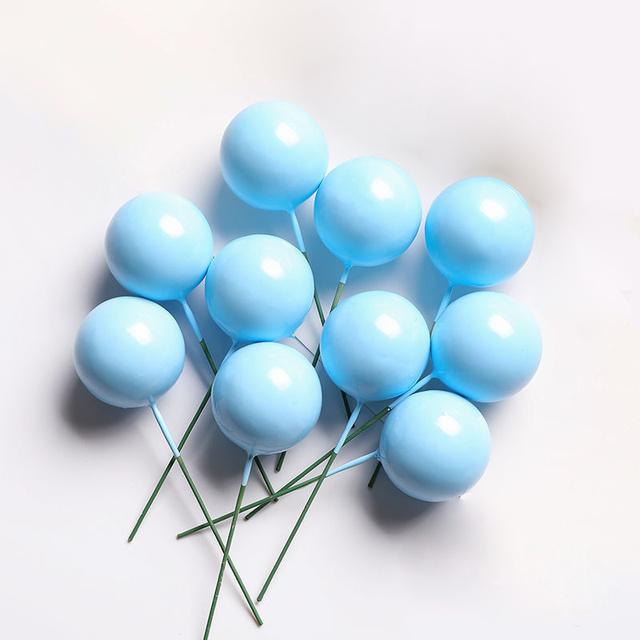 10 Stücke Kuchen Topper Gold Silber Ball Alles Gute Zum Geburtstag Kuchen Topper DIY Cupcake Flagge Hochzeit Dekor Weihnachten Ball Geburtstag dekoration 4cm blau