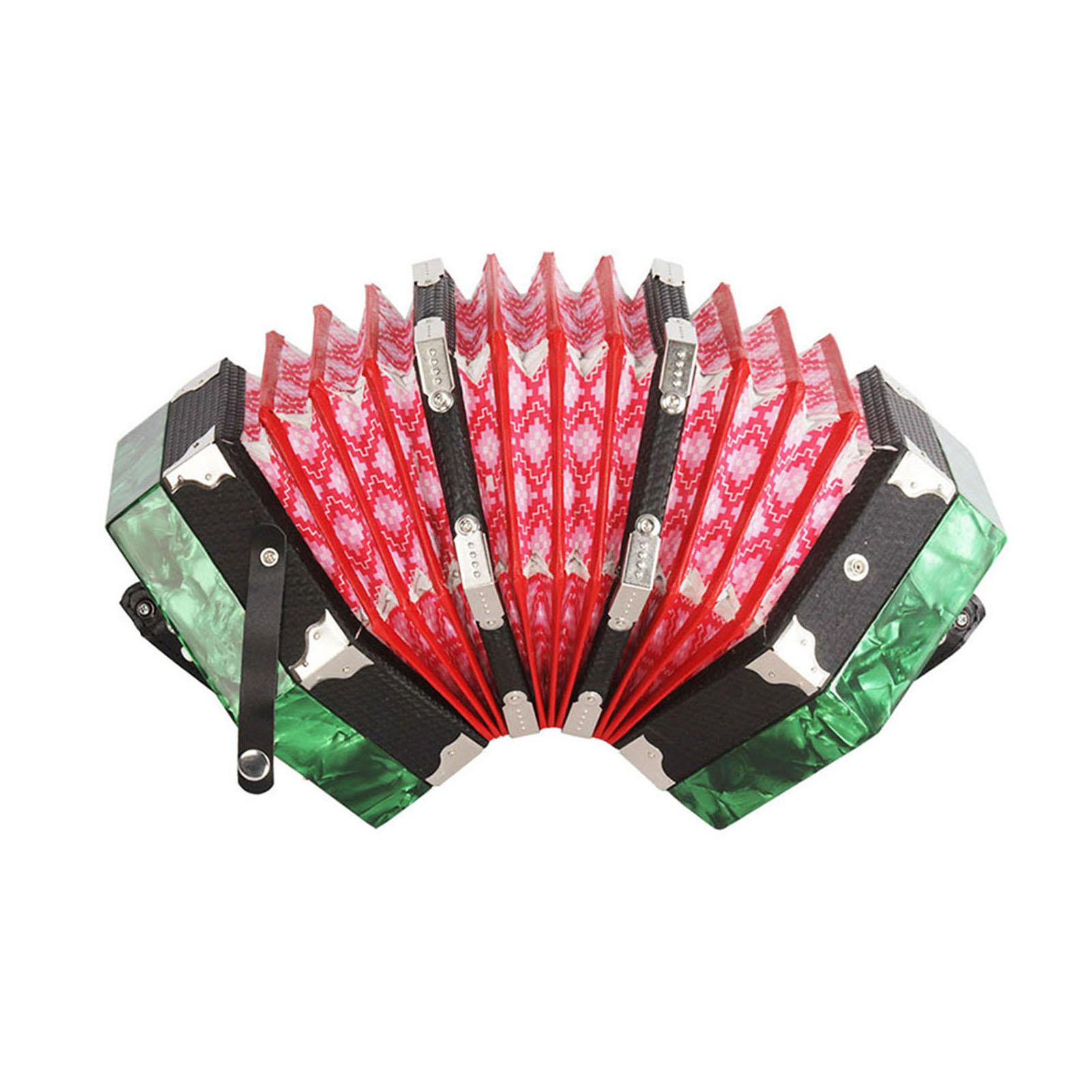 Konzertina-Akkordeon, 20 Knöpfe, 40 Stimmzungen im Anglo-Stil, mit Tragetasche grün