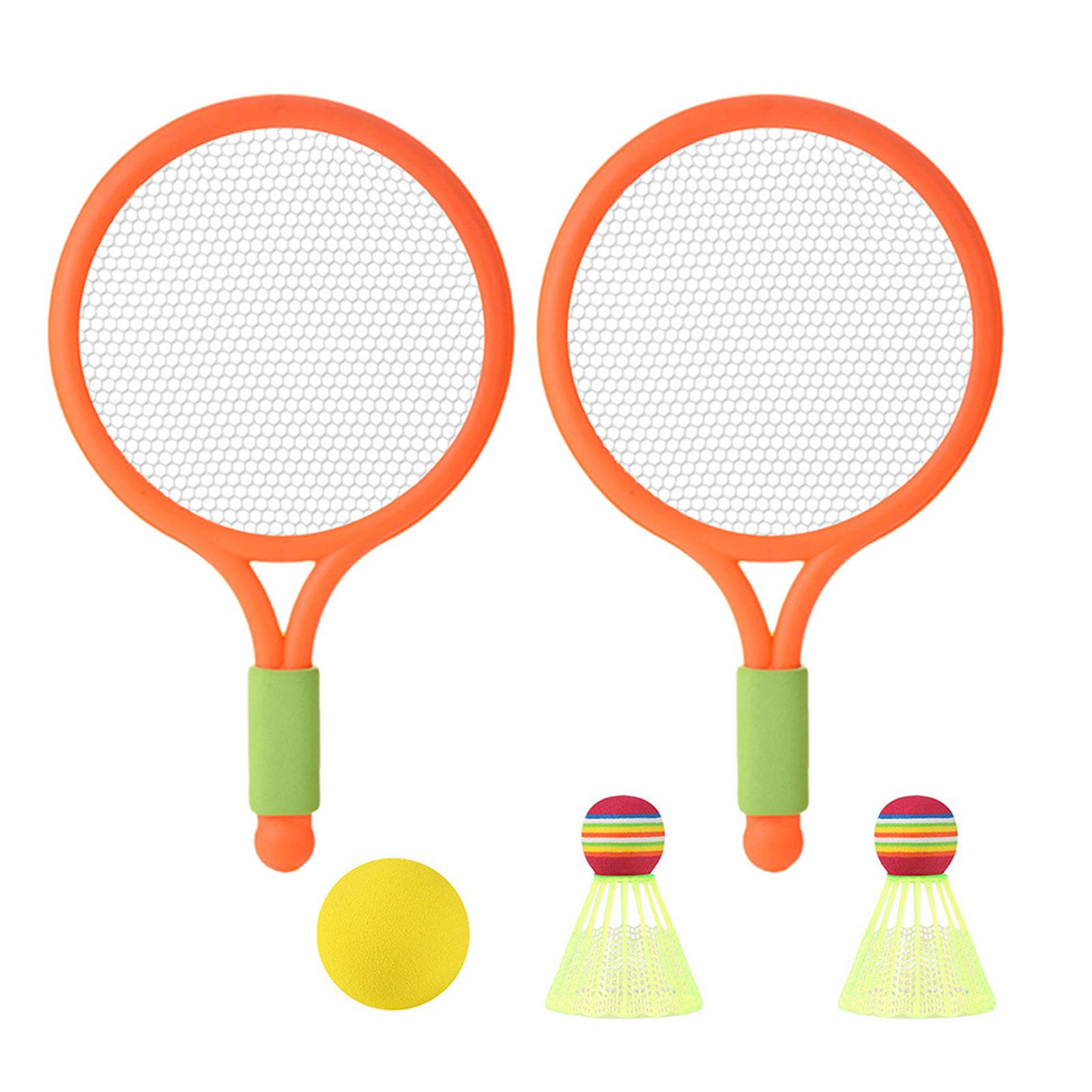Kinder Tennisschläger Für Kinder Kleinkind 2-15 Kinder Tennisschläger Set Badmintonschläger mit Tennisball und 2 Federbällen orange