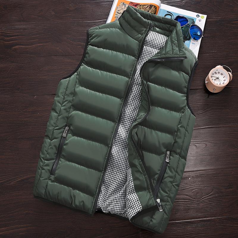 Männer Stilvolle Herbst Winter Warm Ärmellose Jacke Armee Weste Herren Weste Mode Casual Mäntel Herren L grün