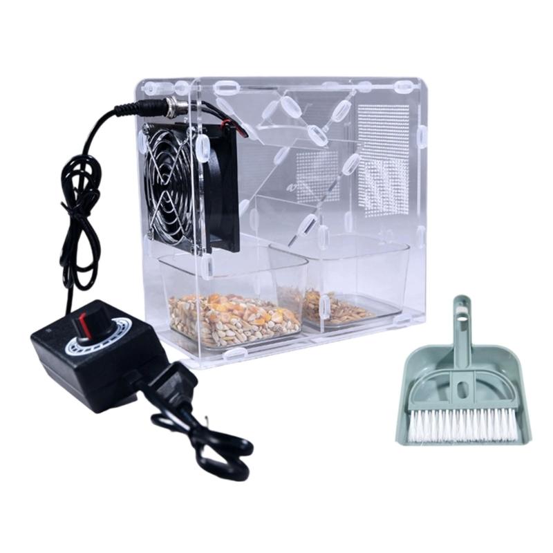 Acryl Vogel Schalenbrecher Einstellbarer Geschwindigkeitsregler für Papageien Futter Hirse Körner Reis Futter Schale Spalter