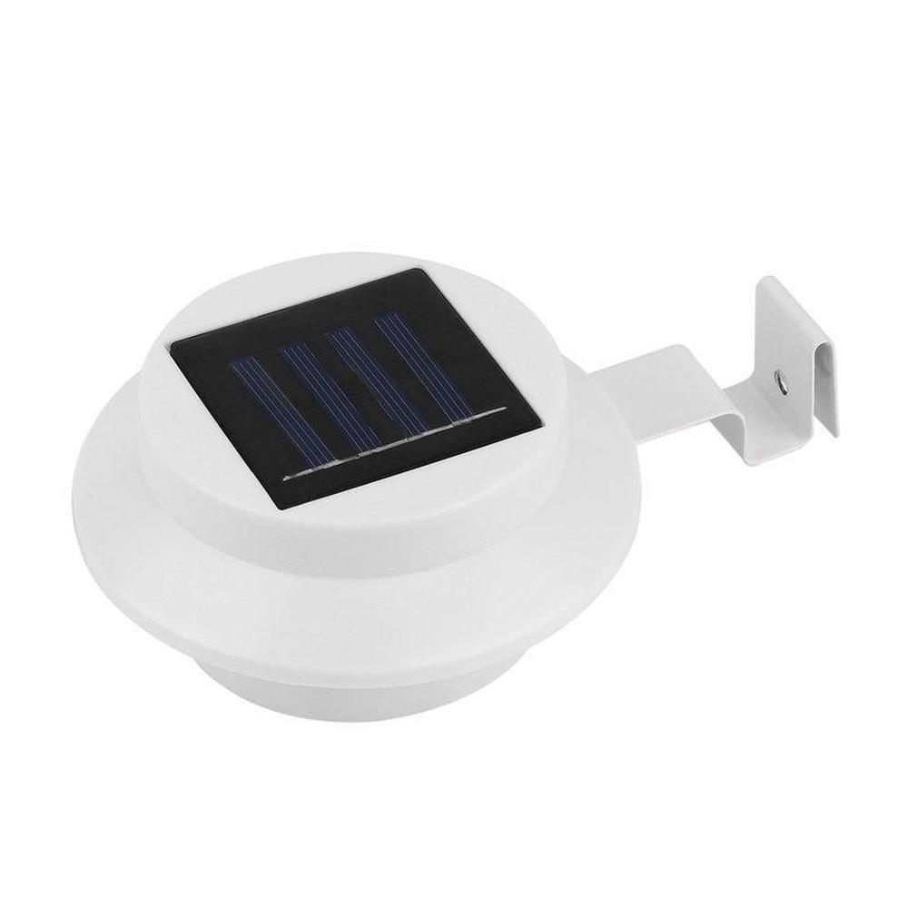 3 LED Solarbetriebene Zaun-Dachrinnenleuchte für den Außenbereich, Garten, Wand, Lobby, Weglampe, Solarpanel, Wegzaun weiß
