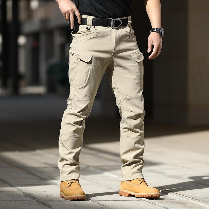 Schnelltrocknende Outdoor-Hose Mehrere Taschen Elastische Hose Wasserdicht Übergröße 6XL Lässige Cargo-Hose Herrenbekleidung L gray