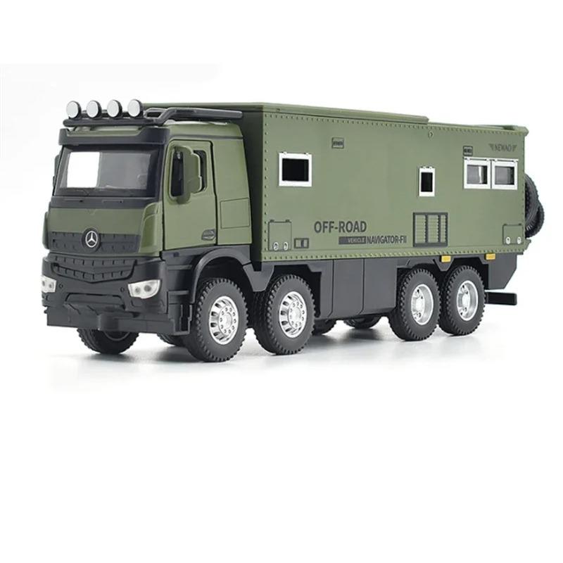 Nomadism-Modell im Maßstab 1/32, Spielzeug-Wohnmobil-Modell aus Legierung, Druckguss-Metall, Geländewagen-Modell, Ton und Licht, Kinderspielzeug, Geschenke grün