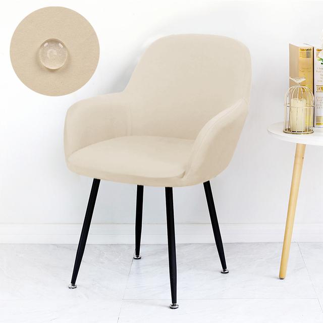 Wasserdichter Hochsesselbezug, elastisch, Esszimmerstuhl-Schonbezüge, waschbar, für Bürosessel, Stuhlhussen für Küche und Zuhause ONE Piece elfenbein