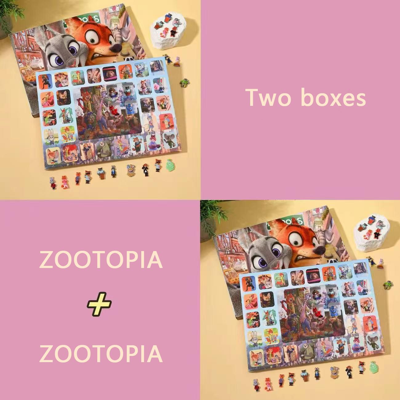 Zootopia/lafufu Blind Box, Enthält 40 verschiedene Modelle, Halloween-Dekorationen, Weihnachtsgeschenke für Kinder, Erwachsene und Jugendliche 80 holes-Zootopia+Zootopia