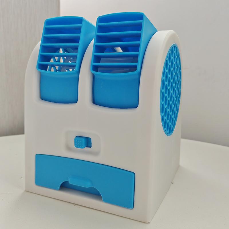 Mini-Klimaanlage, 3-in-1-Lüfter, Luftbefeuchter, Luftreiniger, USB/batteriebetriebener Luftkühler für Zuhause/Büro blau