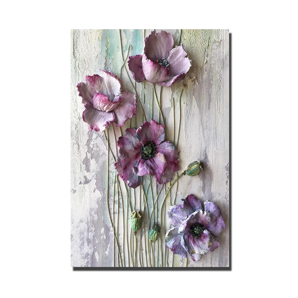 Abstrakte Blumen-Ölgemälde, Druck auf Leinwand, Kunstposter und Drucke, moderne Blumen-Wandkunst, Bilder für Wohnzimmer, Cuadros 40x60cm no frame