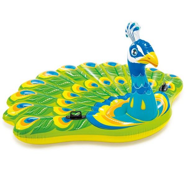 [Intex] Pfauenförmiger Island-Schwimmring 57250 / Flamingo-Aufblasfigur 57558 Peacock