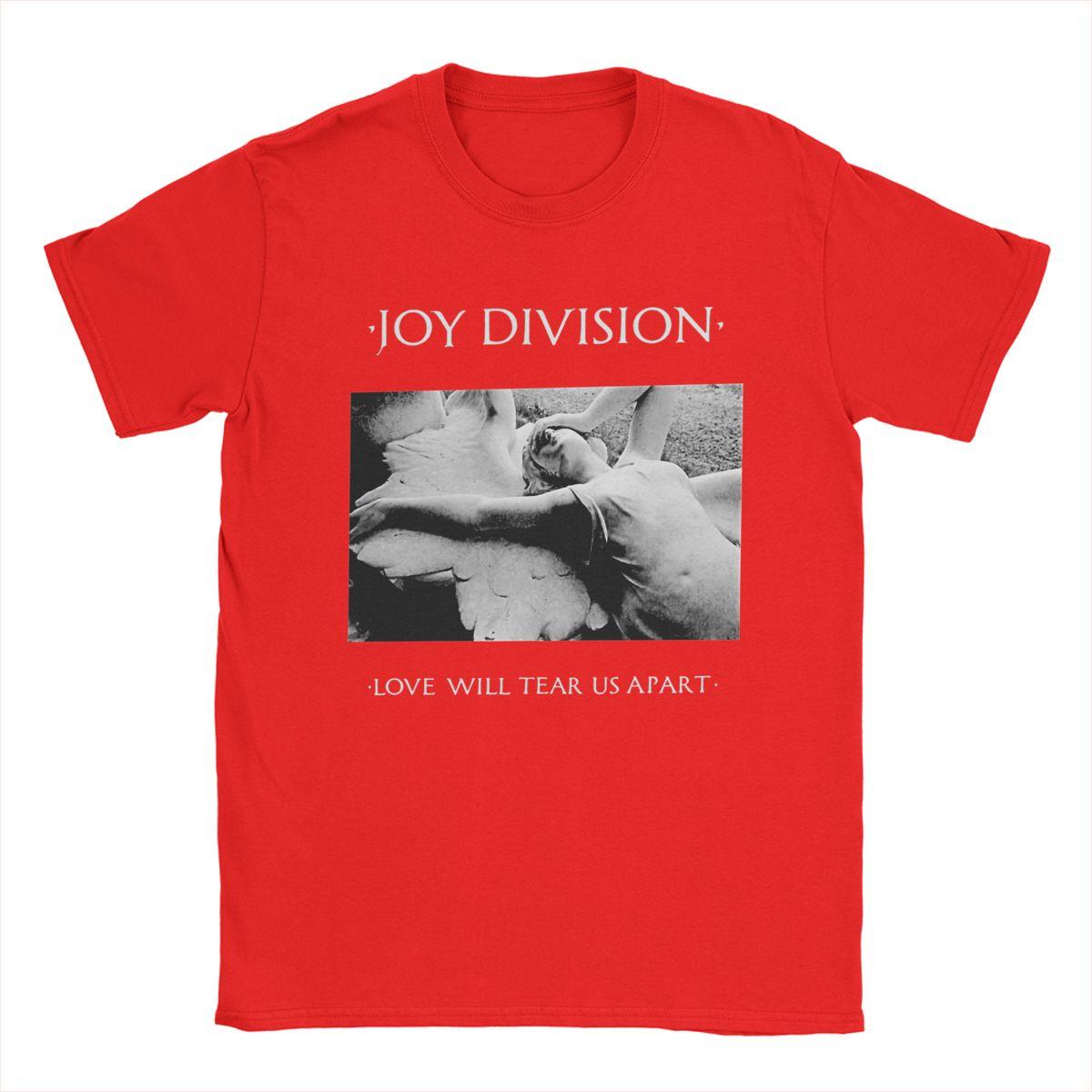 Joy Division Us Apart T-Shirts Herren Reine Baumwolle Vintage T-Shirts Rundhals T-Shirts Kurzarm Kleidung Übergröße M rot