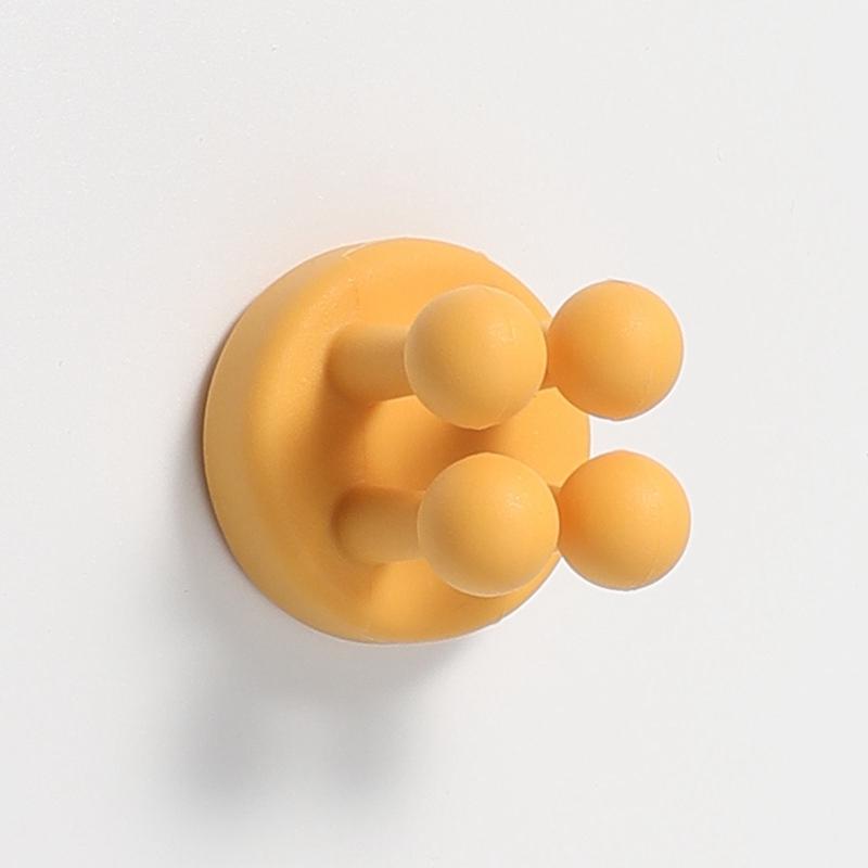 Silikon-Rasierapparathalter, selbstklebend, für Zahnbürsten, Schlüssel, Handtücher, Haken, Badezimmer-Wand-Organizer, Aufbewahrungsregal für Küchengeräte gelb