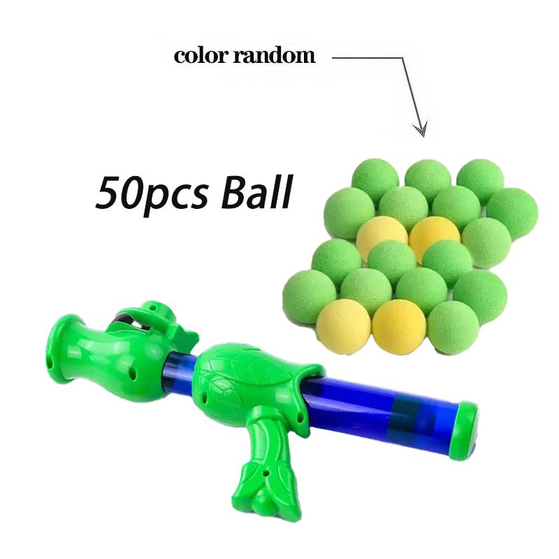 1 Set Katzenspielzeug Haustier Interaktives Spielzeug Ball Kätzchen Welpe Spiel Training Spiel EVA Ballwerfer Dauerschuss Spielzeug Katzenbedarf 50pcs ball green