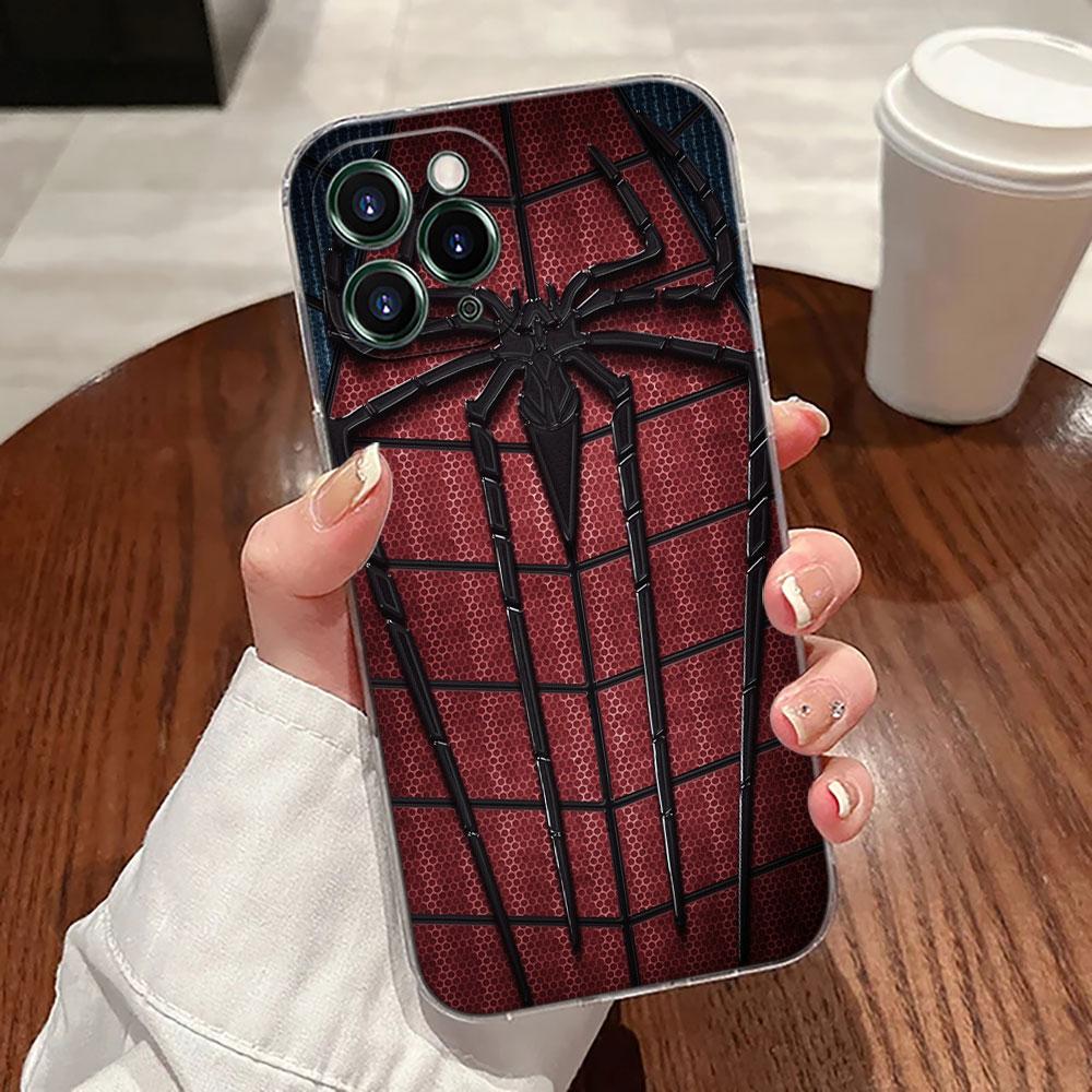 Marvel Spiderman Transparente Handyhülle Für iPhone 17 Pro Max 17E 11 12 13 14 15 16 Pro Max 15 Plus 17 Air 16E 7 XS Weiche Hülle iPhone 11 Pro Max