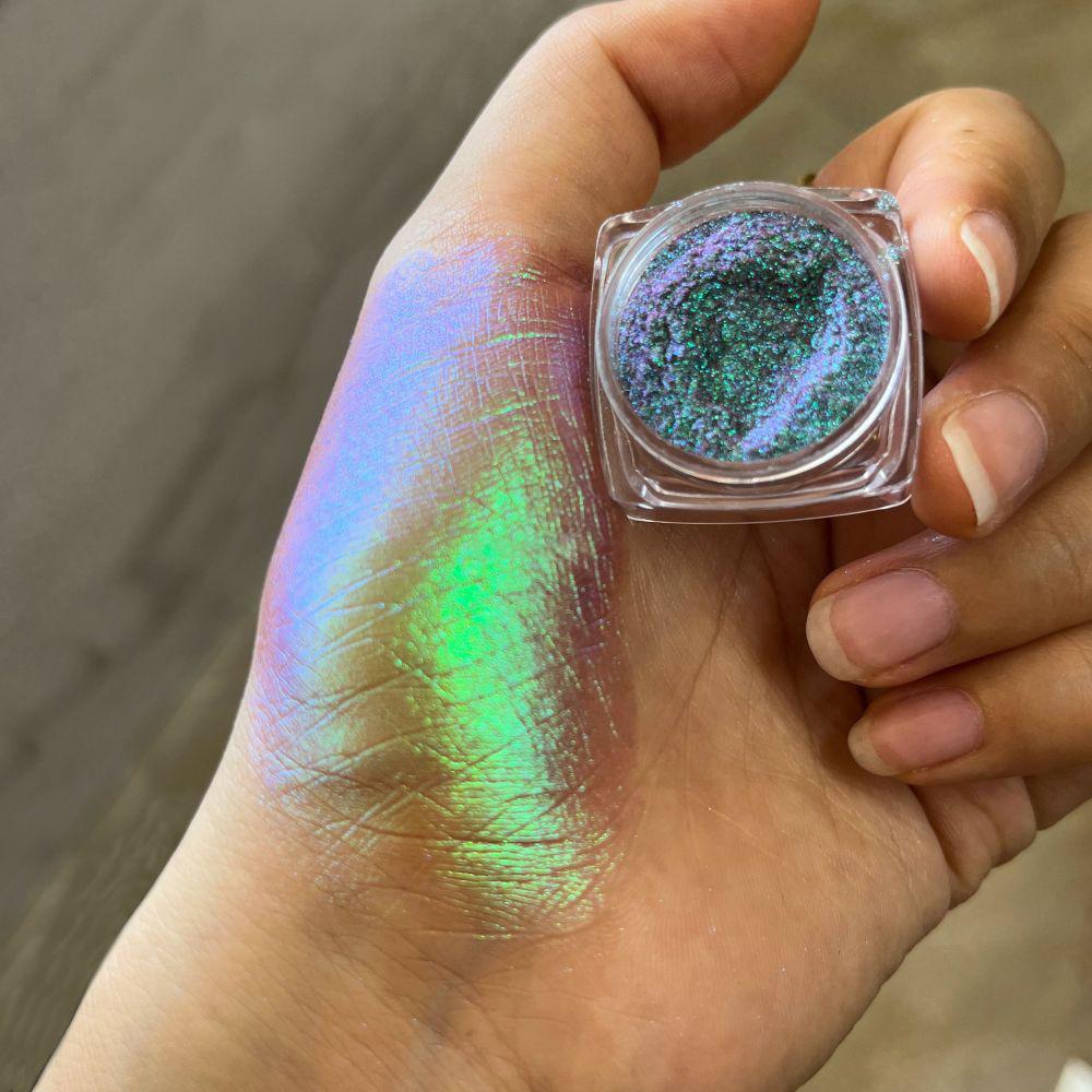 Multichrome Chamäleon Lidschatten Pulver Nagel Glitters Aurora Neon Regenbogen Pigment Chrom Pulver Schillernden Lidschatten Nagel Dekore