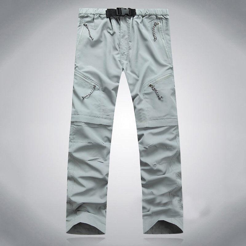 Herrenmode, schnell trocknend, abzippbar, wandelbar, lange Hose, Shorts, Outdoor, Wandern, Cargohose, S-5XL XXXL licht grau