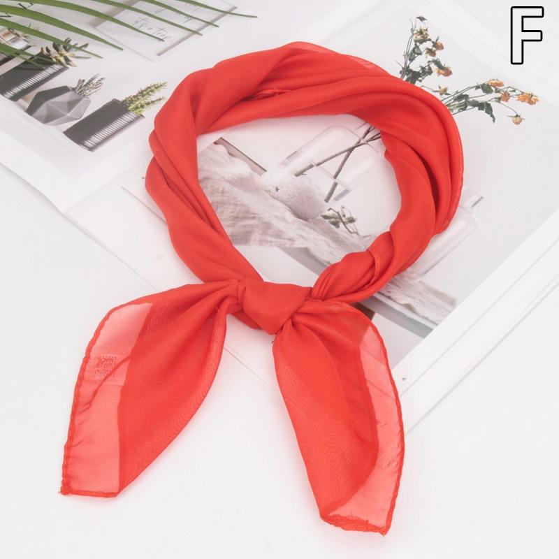 Sommer Mode Chiffon Einfarbig Schal Damen Kopf Hals Quadrat Schal Schals Weibliche Haar Krawatten Bands Halstuch Schals orange