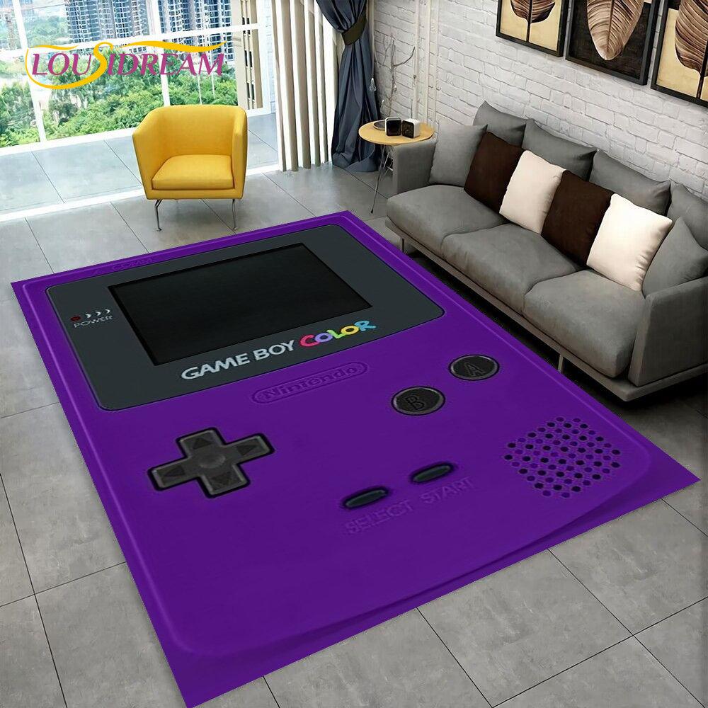 Teppich mit Retro-Spielkonsole Game Boy GBA, Teppich für Zuhause, Wohnzimmer, Kinderzimmer, Sofa, Fußmatte, Dekor, rutschfeste Bodenmatte 60*90cm