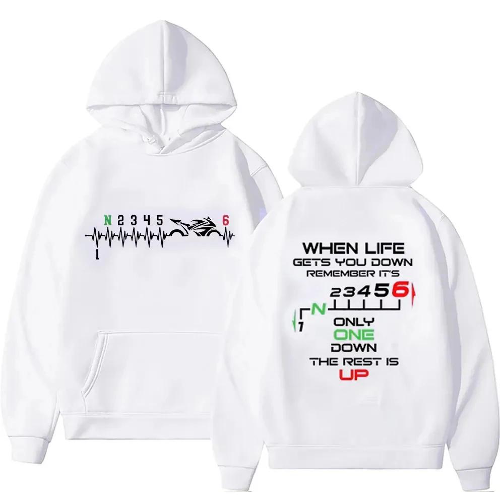 1N23456 Motorrad Gang Biker Herzschlag Druck Herren Kapuzenpullover Herren Pullover Kleidung Übergroße Sweatshirts Grafik Damen Trainingsanzug 4XL
