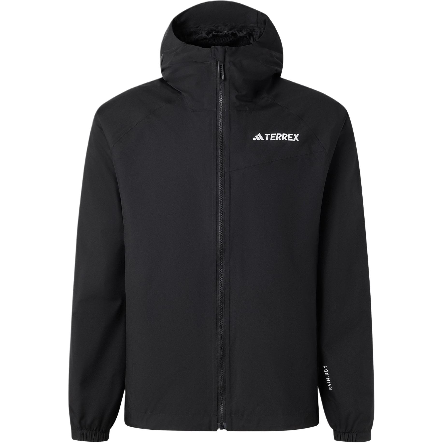 Adidas Multi 2L Rain.Rdy Jacke Einfarbig Markenlogo-Print Kapuze Langärmlig Wasserdichte Jacke Herren Jacke Schwarz JN8804 3XL