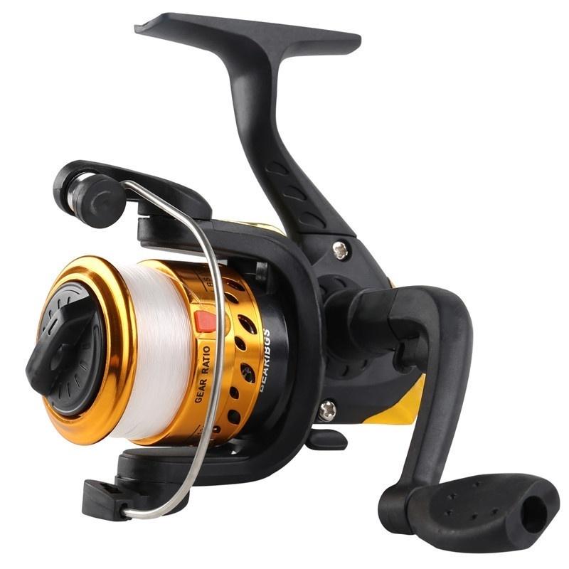 Sougayilang Angelrolle 5,2: 1 Angelrute Aluminiumkörper Spinnrolle Angelzubehör Angelwerkzeuge Angelrolle Angelgerät gold