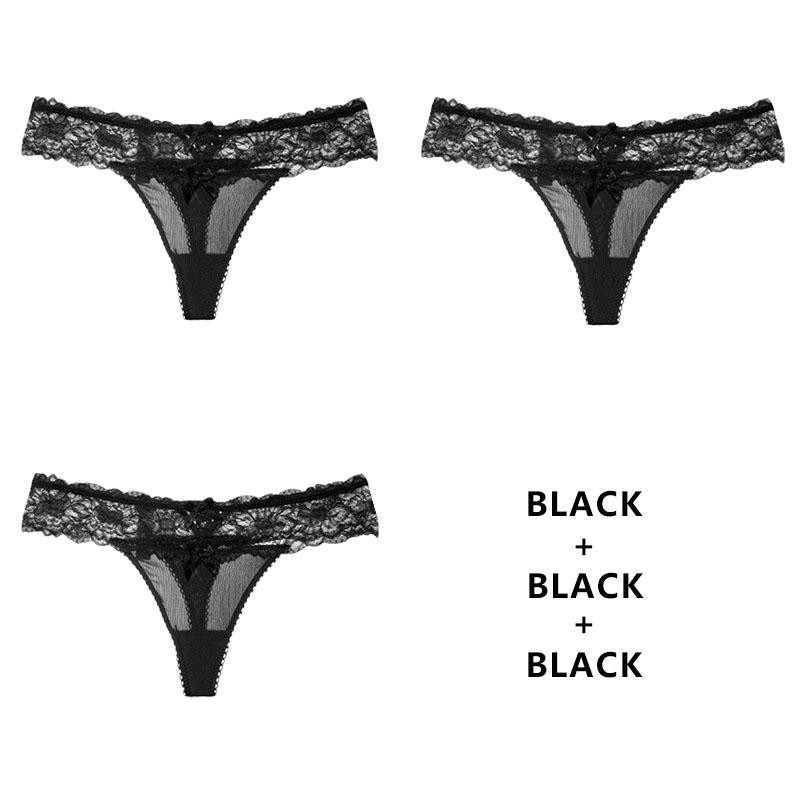 3 Teile/los Sexy Spitze Höschen Frauen Low-taille Slips Weibliche Aushöhlen Unterwäsche Damen Unterhose Dessous G String Dessous S