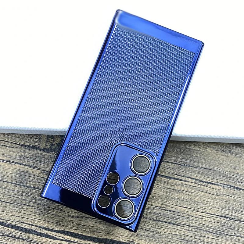 Luxuriöse Wärmeableitungs-Telefonhülle für Samsung Galaxy S25 S24 S23 S22 S21 S 24 Ultra Plus, galvanisierte Kühllinsenschutzabdeckung For Samsung S23 navy blau