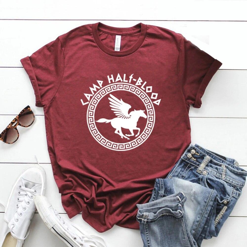 Camp Half Blood T Shirts Herbst Training Camp Spiel Tshirt Halloween Zauberhaftes Geschenk Percy Jackson Shirt Unisex T-Shirts Harajuku T-Shirts M