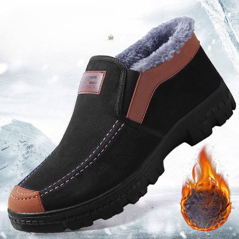 Winter Sicherheitsschuhe Warme Winterstiefel Herren Mode Herrenstiefel Männliche Arbeitsschuhe Herren Winter Sneaker Plüsch Pelzige Schuhe 39