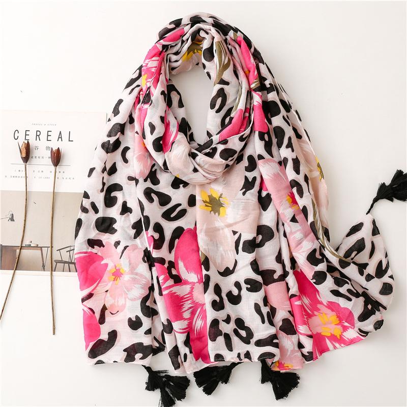 Luxus Tinte Malerei Floral Quaste Viskose Schal Schal Damen Hohe Qualität Pashmina Hijab Und Wickeltücher Foulard Muslimischer Schal gray