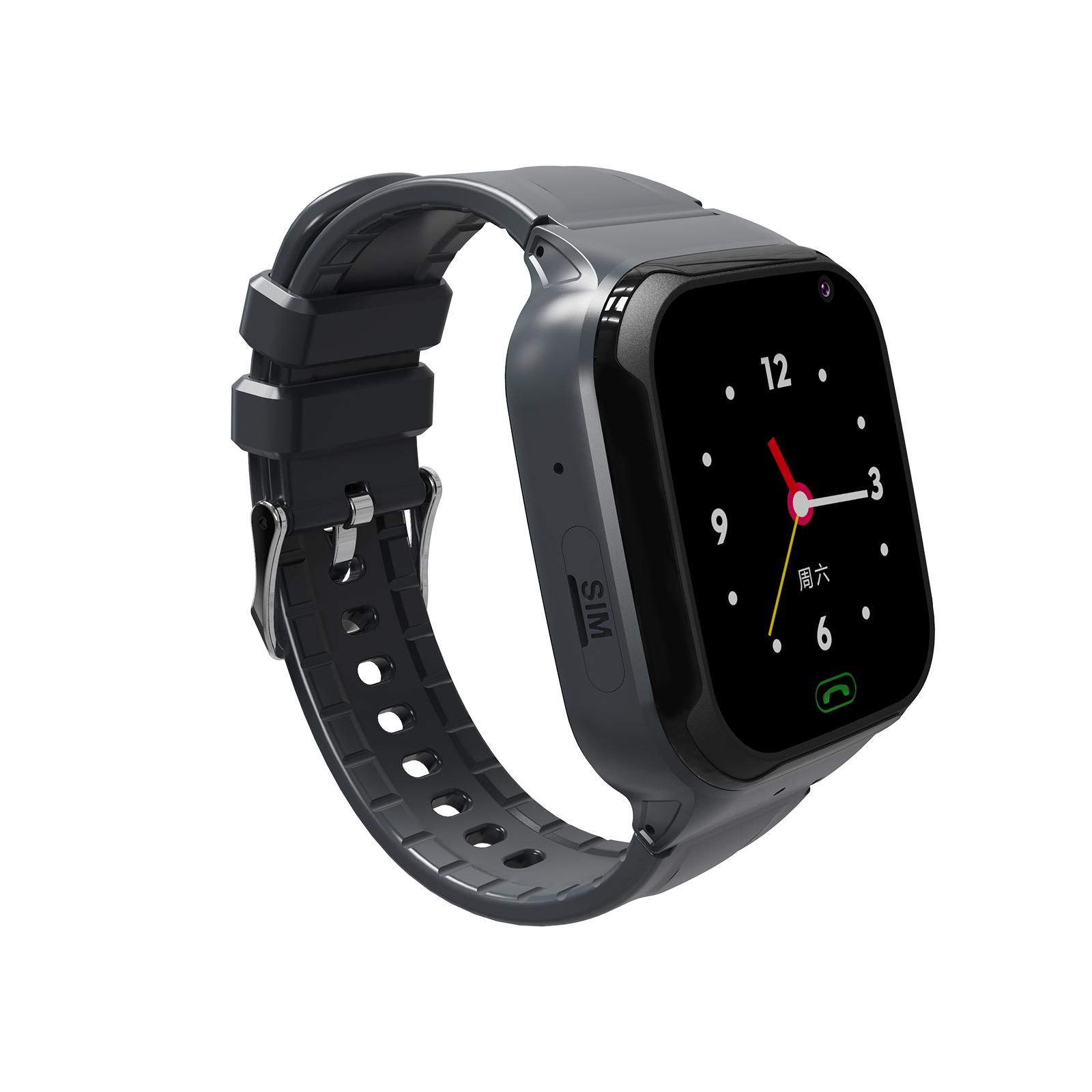 Kinder-Smartphone-Uhr, 4G-Smartwatch für Kinder, WiFi, LBS-Ortung, Kinder-Tracker-Uhr für Kinder schwarz