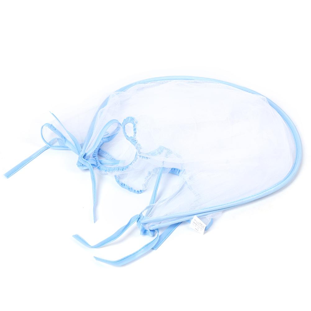 Tragbares Moskitonetz mit voller Abdeckung, Insektenschutz, für Kinderwagen, Kleinkinder, Kinderwagen, blauer Rand