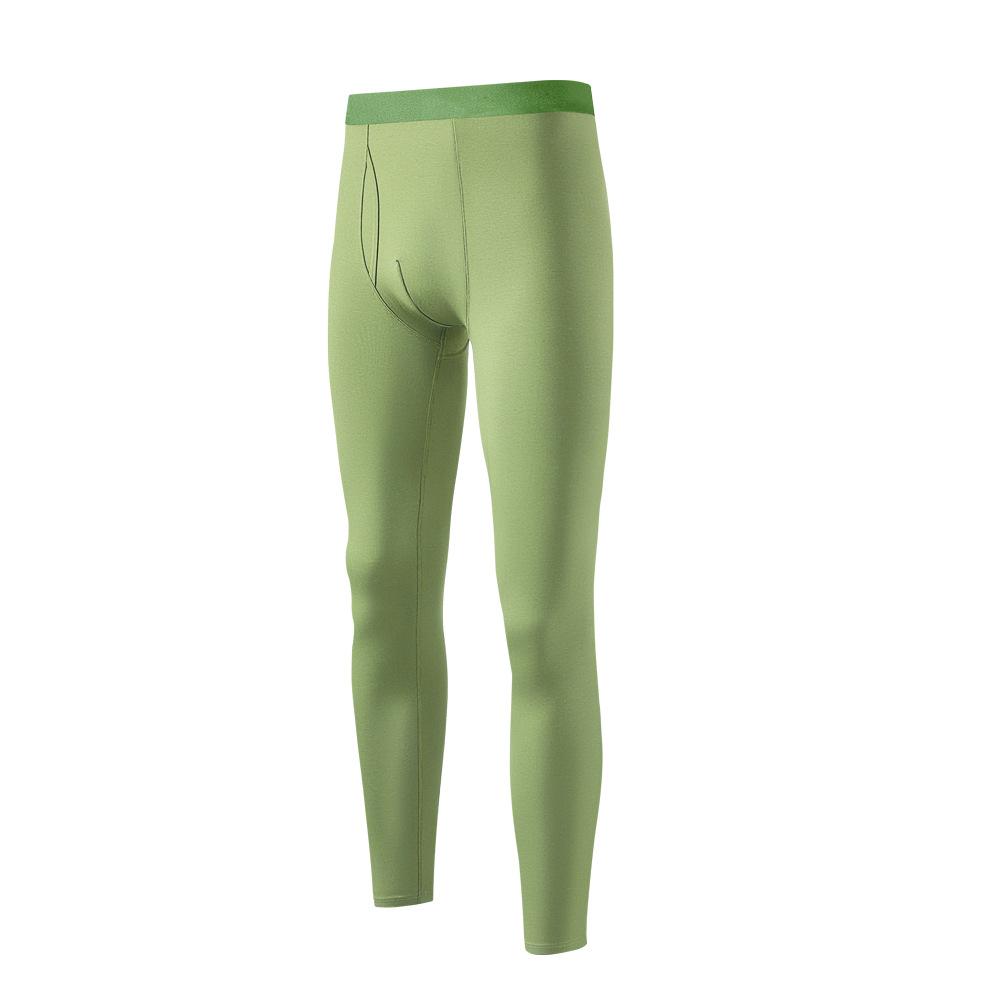 Herren Baumwolle Hochwertige Thermo-Kleidung Unterwäsche Unterhosen Pyjamahose Für Männer Elastische Taille Hose Herbst Winter Kleidung L grün