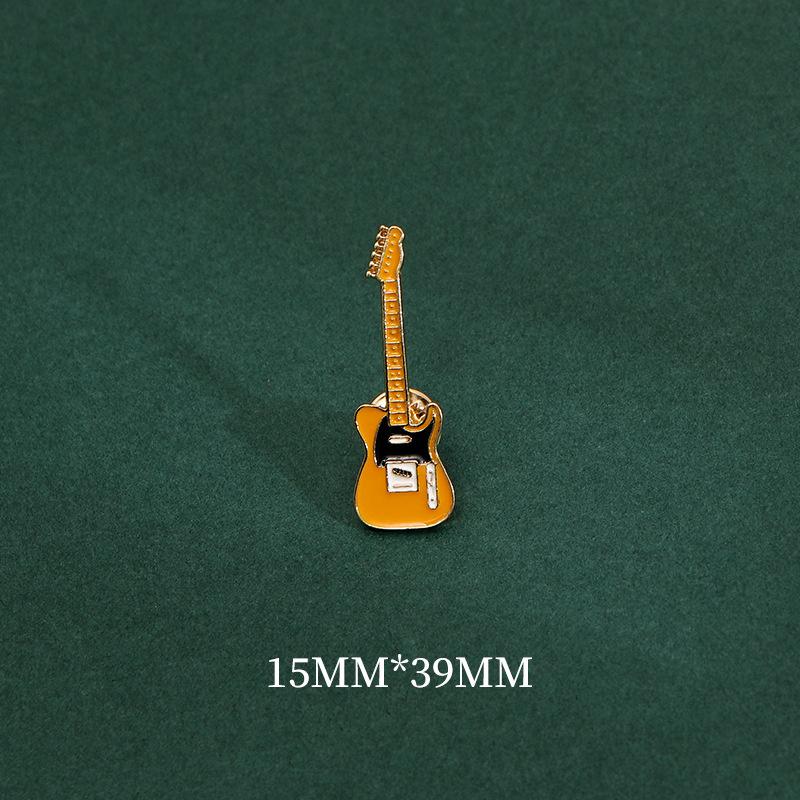 Lustige Brosche mit Musikinstrument, Gitarre, Kpop-Rockmusik-Band, Emaille-Anstecker, Metall-Reversabzeichen, Modeschmuck, Geschenk für Kinder und Freunde gelb