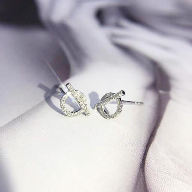 Solide 925 Silber Schmuck Ohrstecker Für Frauen Aros Mujer Oreja Orecchini Silber 925 Schmuck Bizuteria Granat Diamant Ohrringe silber