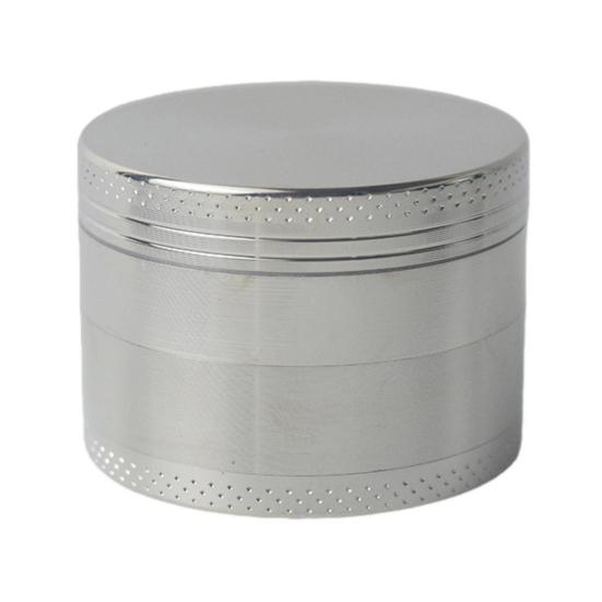 Grinder Metall-Kräutermühle 1,6/2,5 Zoll Gewürzmühle Tragbarer Gewürzmixer zum Mahlen von getrockneten Chilischoten 63mm silber