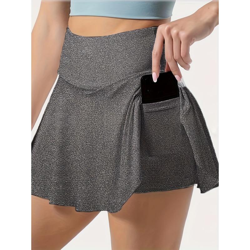 Einfarbige Sport-Skorts mit Handytasche, Tennis, Golf, Yoga, aktive Röcke XXL