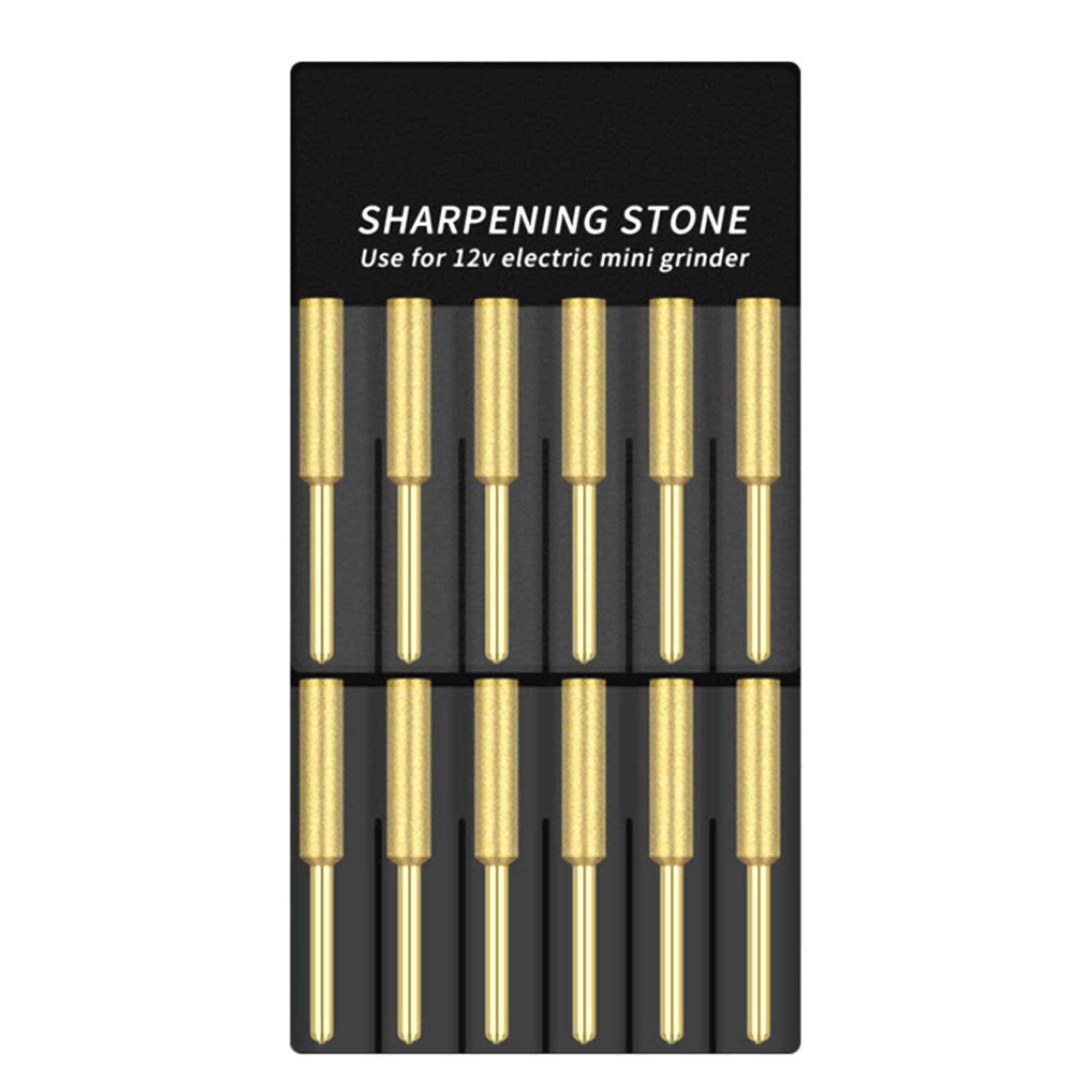 12 Stück Kettensägen-Bits, Titanbeschichteter Diamantschärfer, hohe Härte, elektrische Kettensägenfeile 5.5mm