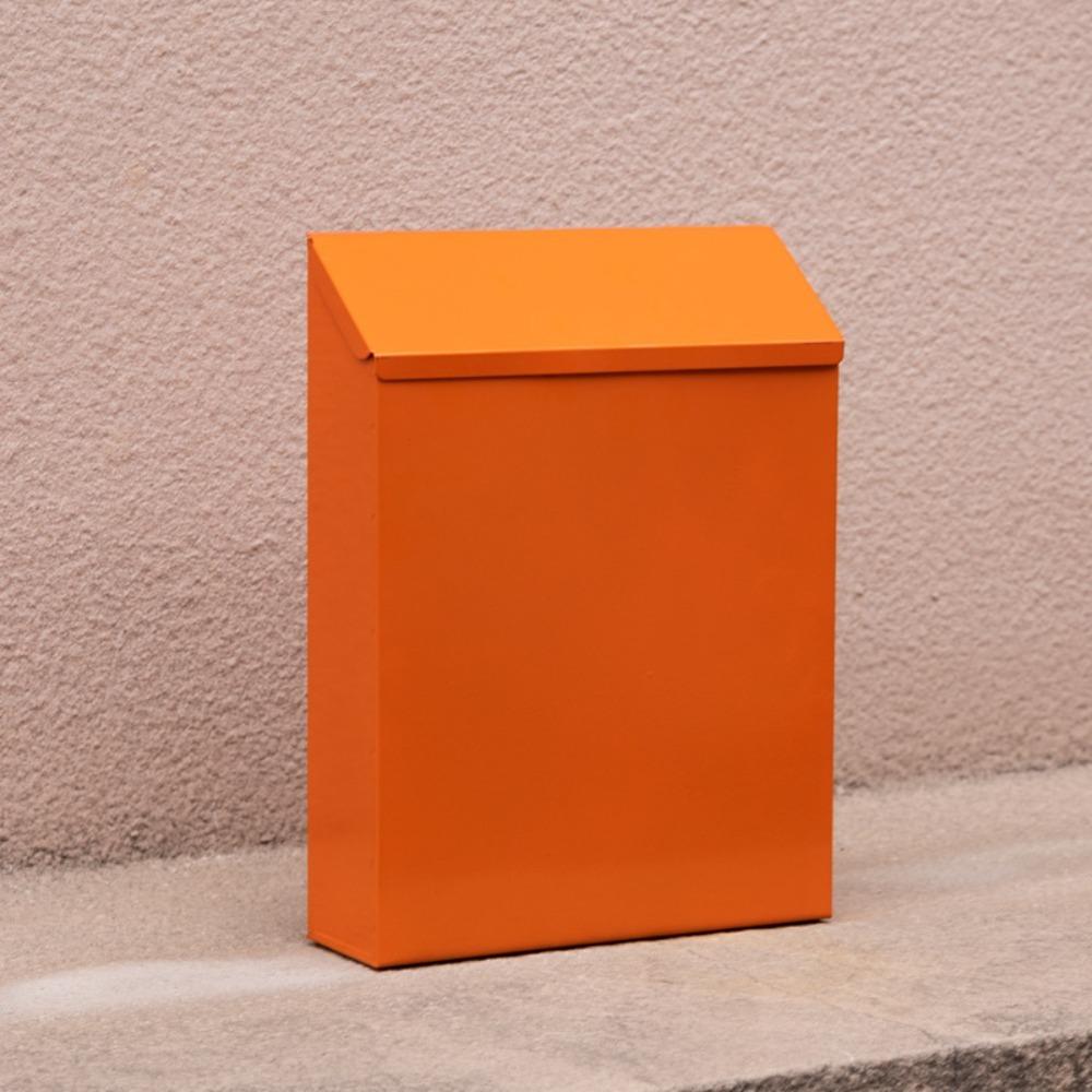 Metall-Briefkasten mit Schloss, Briefkasten, Universal-Briefkasten, vielseitiger Briefkasten für den Außenbereich des Hauses orange